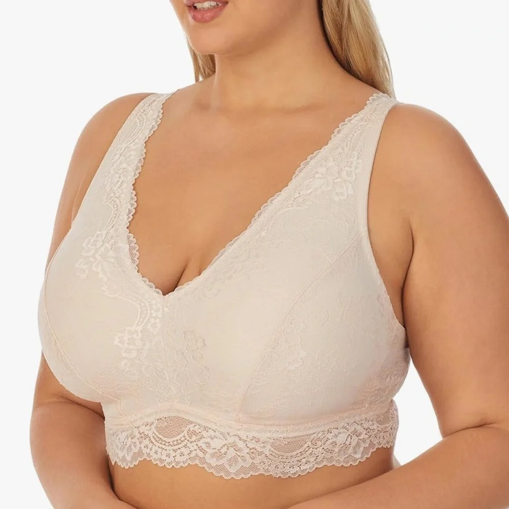 DREAMFIT Full Coverage Wireless Lace Bralette Adjustable Convertible Size 4X - Picture 2 of 7